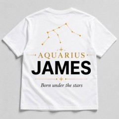 Personalized Aquarius Zodiac T-Shirt - Custom Constellation Name Tee